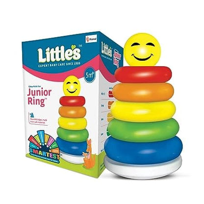 🌈 Little's Plastic Junior Ring Set 🌟 (6 Pieces) - Multicolour Fun for Kids! 👦👧