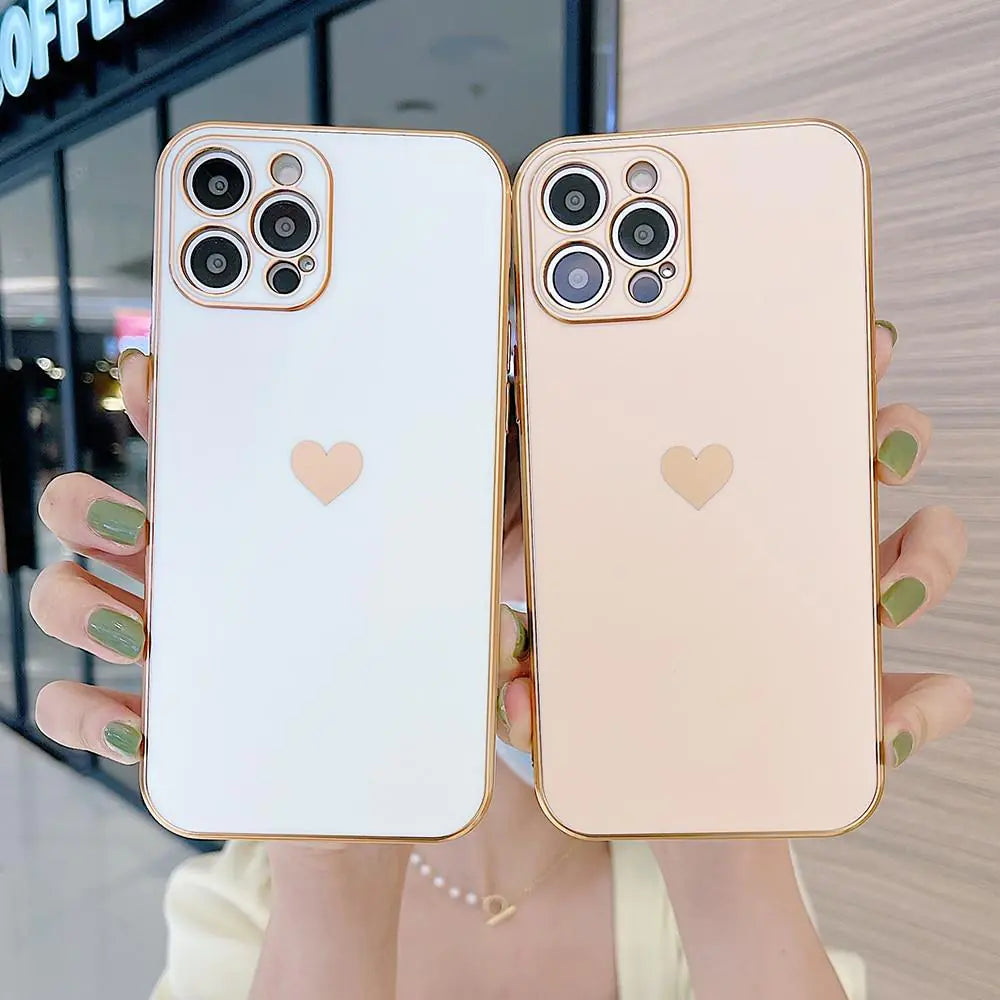 Electroplated Phone Heart Case