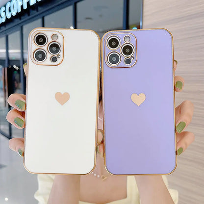 Electroplated Phone Heart Case