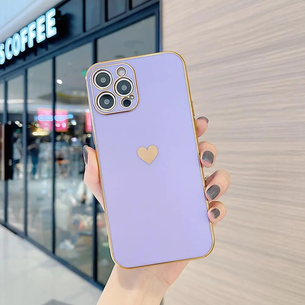 Electroplated Phone Heart Case