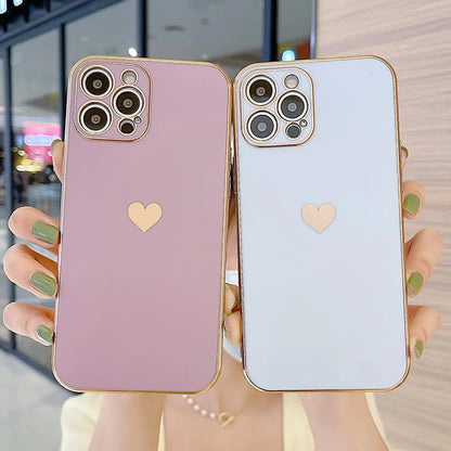 Electroplated Phone Heart Case